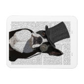 Magnet Flexible Boston Terrier, Formal Hound et Casquette (Horizontal)