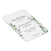Magnet Flexible Botanical watercolor olive leaves Save the Date (Côté Droit)