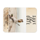 Magnet Flexible Botanique Crème d'ivoire Bohême Texture Date de sa (Horizontal)