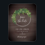 Magnet Flexible Botanique Inspiré D'Aquarelle Enregistrer La Date<br><div class="desc">Un mariage sauvez l'aimant date avec un design botanique avec un arrière - plan gris foncé d'aquarelle.</div>