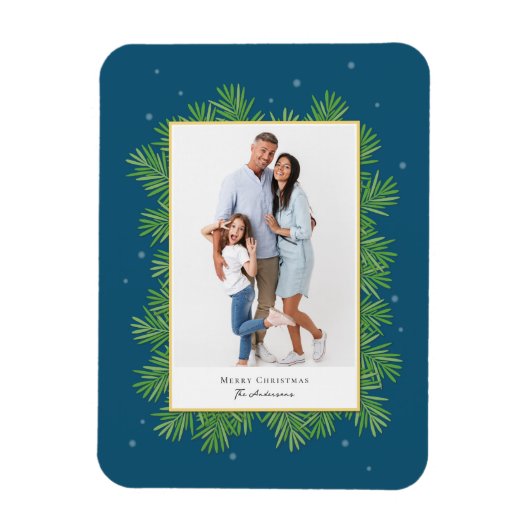 Magnet Flexible Botaniques de Noël Verdure Photo simple et élégant (Vertical)