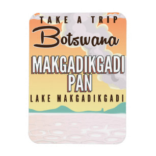 Magnet Flexible Botswana - Makgadikgadi Pan affiche de voyage vint