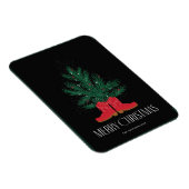 Magnet Flexible Bottes de cowboy rouges et Noël d'épinette (Côté Droit)