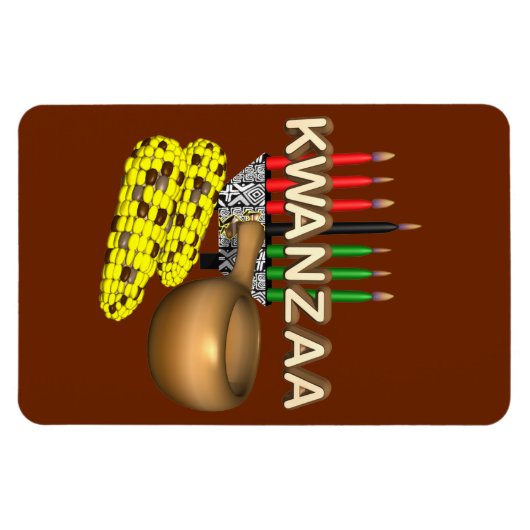 Magnet Flexible Bougies de Kwanzaa - (Horizontal)
