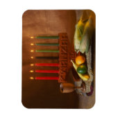 Magnet Flexible Bougies Kwanzaa et nourriture (Vertical)