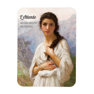 Magnet Flexible Bouguereau L'Attente 1901 Jolie jeune femme