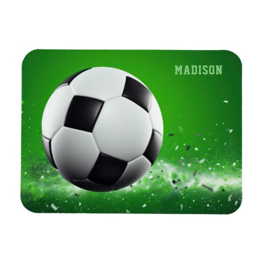 Magnet Flexible Boule de football de nom personnalisé (Horizontal)