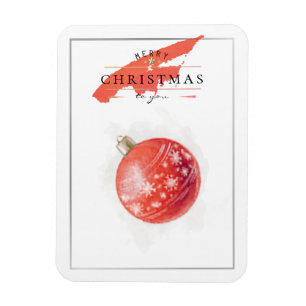 Magnet Flexible Boule rouge des sapins de Noël de l'Aquarelle