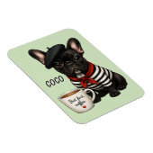 Magnet Flexible Bouledogue français avec café (Côté Droit)