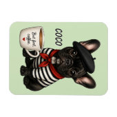 Magnet Flexible Bouledogue français avec café (Horizontal)