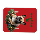 Magnet Flexible Bouledogue français French Bulldog Noël (Horizontal)