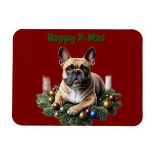 Magnet Flexible Bouledogue français Noël French Bulldog