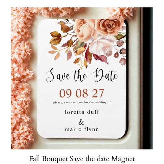 Magnet Flexible Bouquet d'automne Enregistrer la date