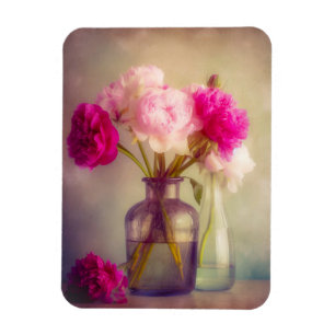 Magnet Flexible Bouquet de pivoines vintages dans les vases de ver