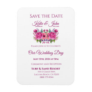 Magnet Flexible Bouquet-mariage de fleurs d'aquarelle Enregistrer