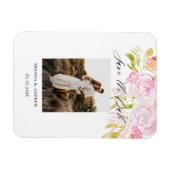 Magnet Flexible Bouquet Rose Aquarelle Enregistrer La Date (Horizontal)