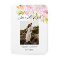 Bouquet Rose Aquarelle Enregistrer La Date