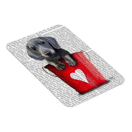 Magnet Flexible Bouquets d'amour Chiot de Dachshund (Côté Droit)