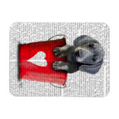 Magnet Flexible Bouquets d'amour Chiot de Dachshund (Horizontal)