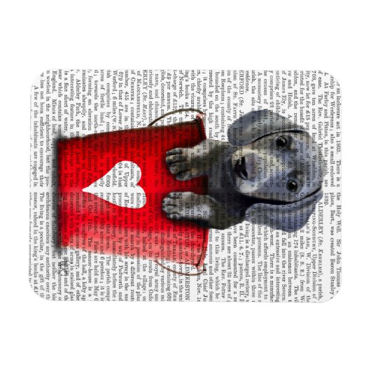 Magnet Flexible Bouquets d'amour Chiot de Dachshund (Horizontal)
