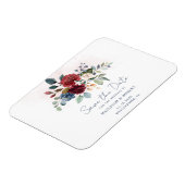 Magnet Flexible Bourgogne Fleur de verdure Mariage Sauvez la date (Côté Gauche)