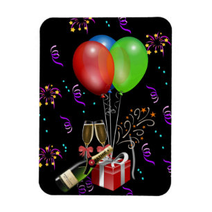 Magnet Flexible Bouteilles de ballons d'anniversaire Seau Célébrat