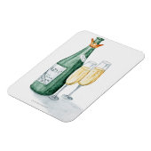 Magnet Flexible Bouteilles de champagne et deux verres (Côté Gauche)