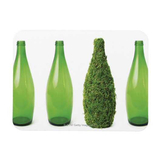Magnet Flexible Bouteilles en verre vert montrant le recyclage et (Horizontal)