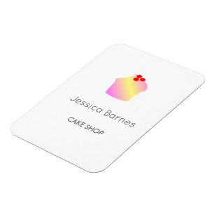 Magnet Flexible Boutique pâtisserie silhouette de cupcake blanc