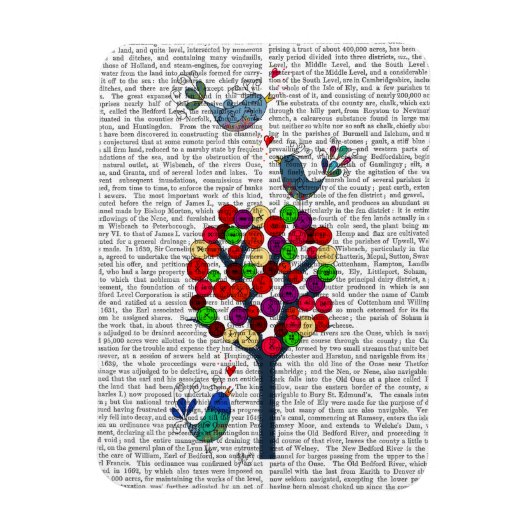 Magnet Flexible Bouton Arbre et oiseaux Bleu (Vertical)