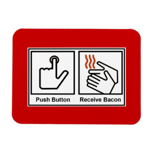 Magnet Flexible Bouton Push, Bacon de réception