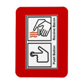 Magnet Flexible Bouton Push, Bacon de réception (Vertical)