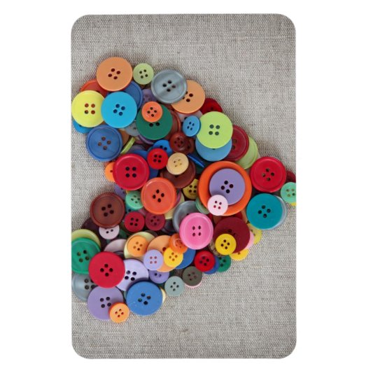 Magnet Flexible Boutons colorés Coeur (Vertical)