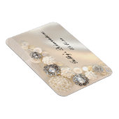 Magnet Flexible Boutons de perles blanches et de diamants Quinceañ (Côté Droit)