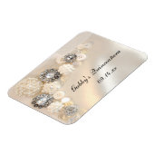 Magnet Flexible Boutons de perles blanches et de diamants Quinceañ (Côté Gauche)