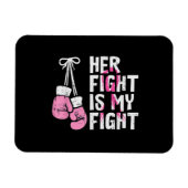 Magnet Flexible Boxe de cancer du sein Gants Son combat Mon combat (Horizontal)