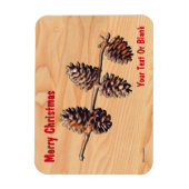 Magnet Flexible Branche de cône de pin sur bois (Vertical)