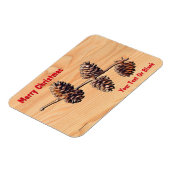 Magnet Flexible Branche de cône de pin sur bois (Côté Gauche)