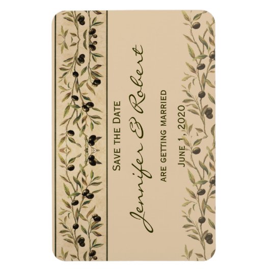 Magnet Flexible Branche d'olivier : une touche toscane Enregistrer (Vertical)