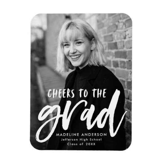 Magnet Flexible Bravo à la Grad Script Photo Graduation (Vertical)