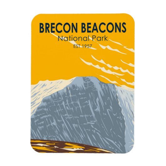Magnet Flexible Brecon Beacons Parc National Pays de Galles Pen Y  (Vertical)