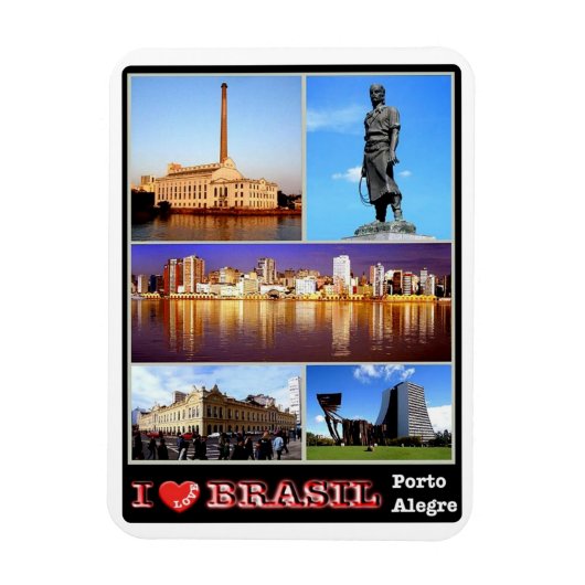 Magnet Flexible Brésil - I Love - Porto Alegre - (Vertical)