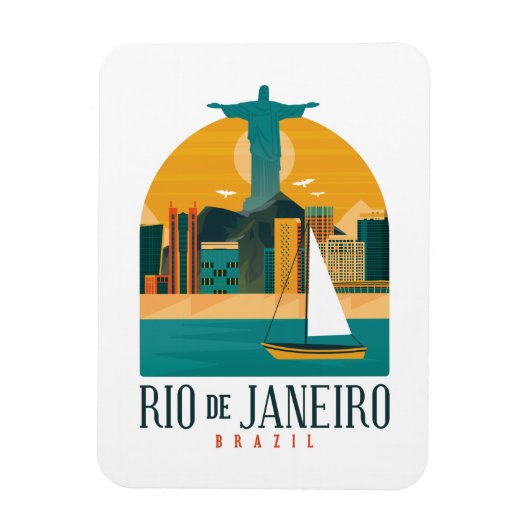 Magnet Flexible Brésil Ville Rio de Janeiro Vintage (Vertical)