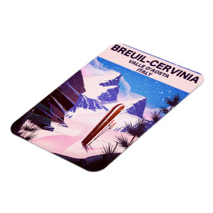 Magnet Flexible Breuil-Cervinia, Val d'Aoste, Italie, affiche de