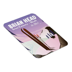Magnet Flexible Brian Head, Iron County Utah, USA Ski poster