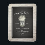 Magnet Flexible Brick blanc Bébé's Breath Wedding Save The Date<br><div class="desc">Un mariage rustique élégant sauvez l'aimant de date avec l'illustration d'un pot de maçon de l'haleine de bébé sur un arrière - plan en brique noire et blanche. Recherchez des invitations de mariage et d'autres objets de coordination chez Jill's Paperie.</div>