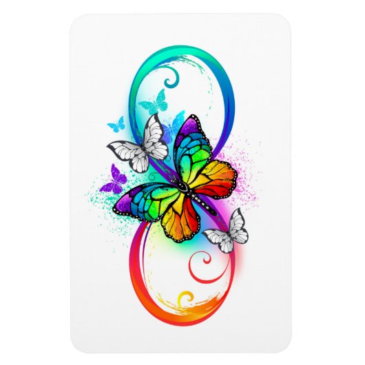 Magnet Flexible Bright infinity with rainbow butterfly (Vertical)