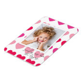 Magnet Flexible Bright Pink Hearts Photo Saint Valentin Fête C (Côté Gauche)