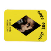 Magnet Flexible Bright Yellow Diamond Photo Wedding Enregistrer la (Horizontal)