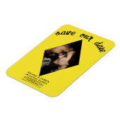 Magnet Flexible Bright Yellow Diamond Photo Wedding Enregistrer la (Côté Gauche)